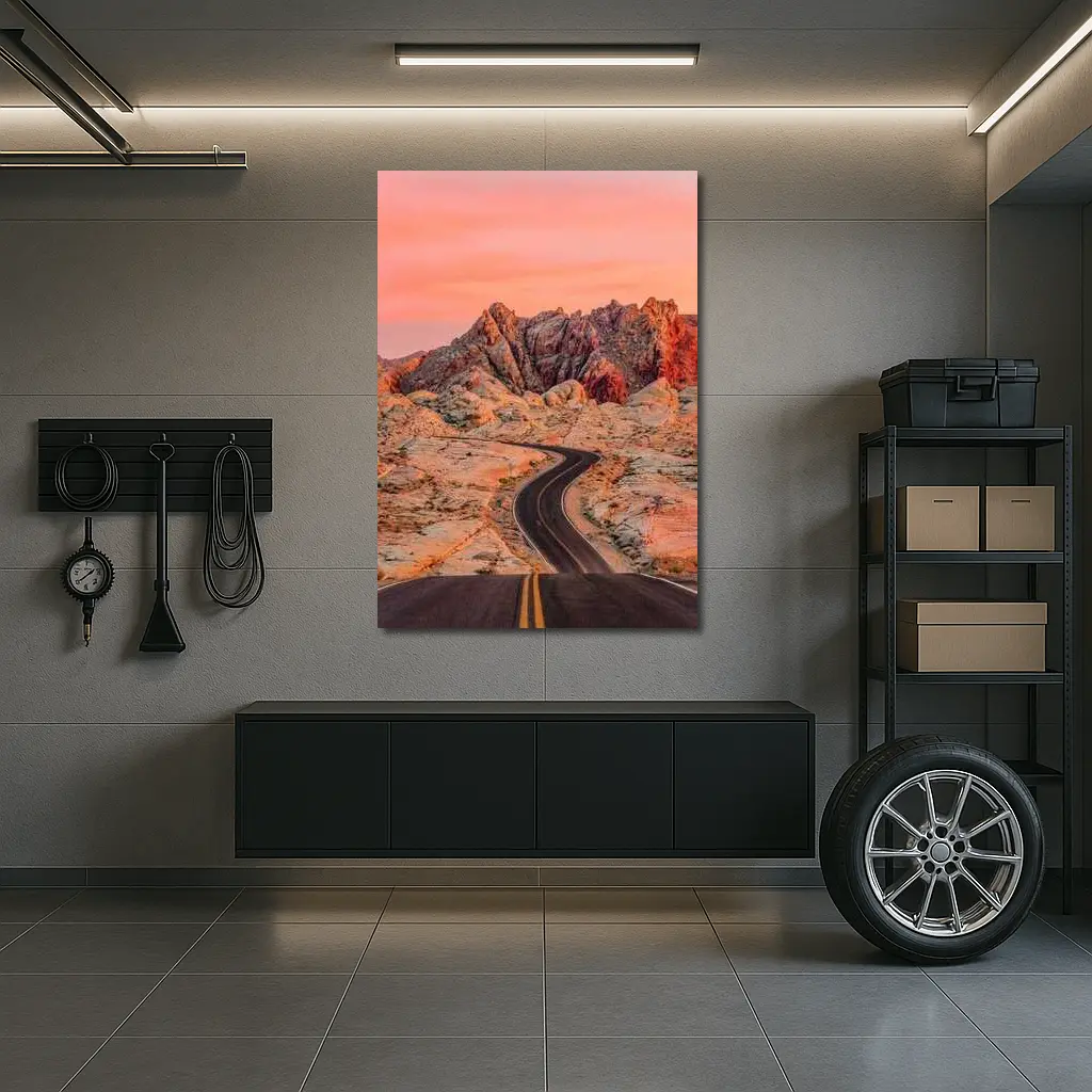 Winding Desert Road Red Rock Sunset – Wall Art
