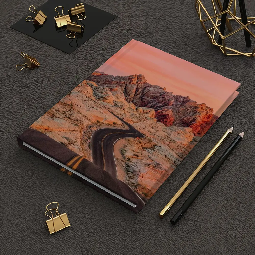 Winding Desert Road Red Rock Sunset – Notebooks
