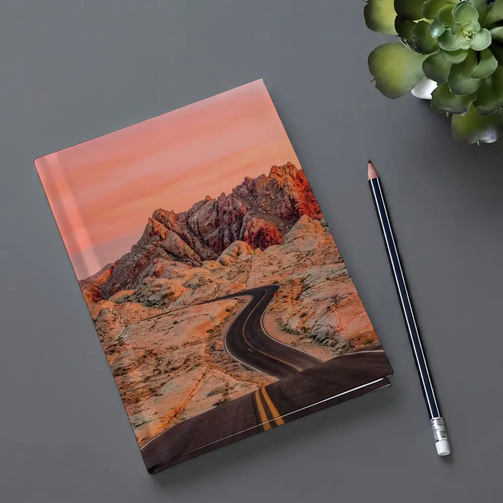 Winding Desert Road Red Rock Sunset – Notebooks