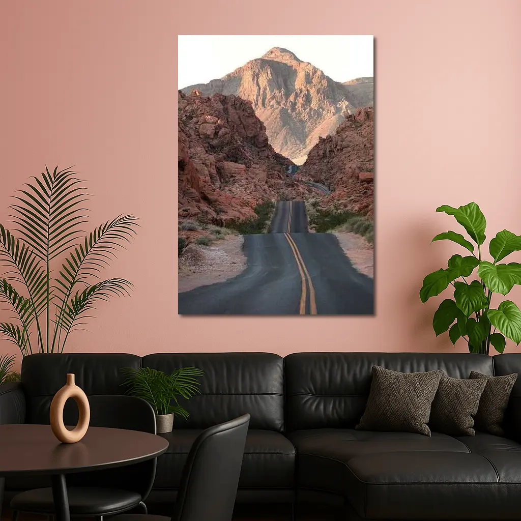 Desert Road Through Red Rock Canyon – Wall Art