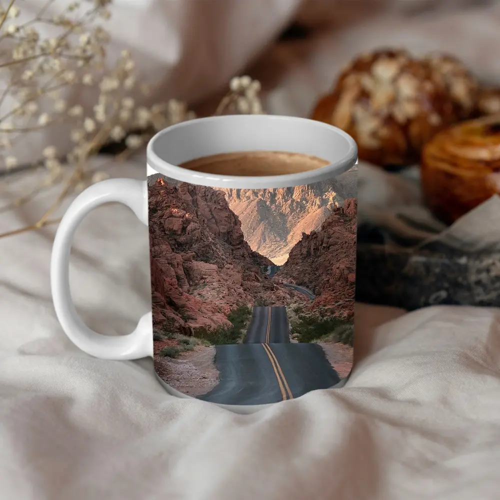 Desert Road Through Red Rock Canyon – Mugs