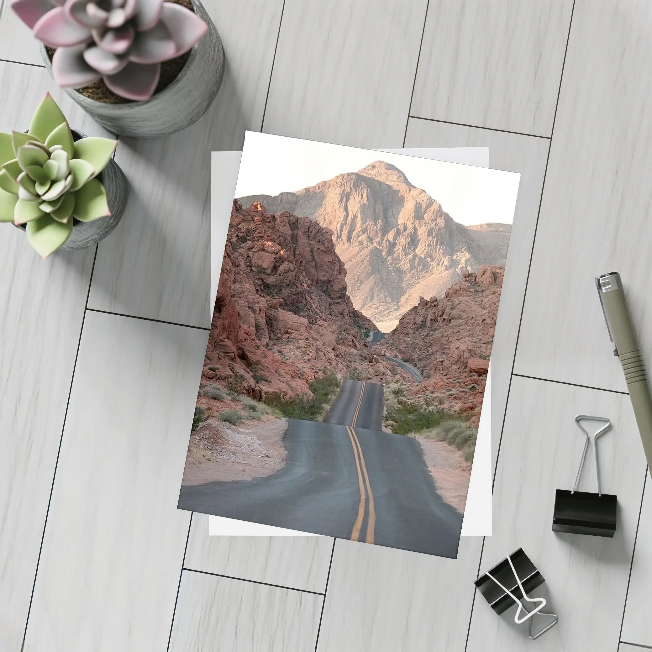 Desert Road Through Red Rock Canyon – Postcards