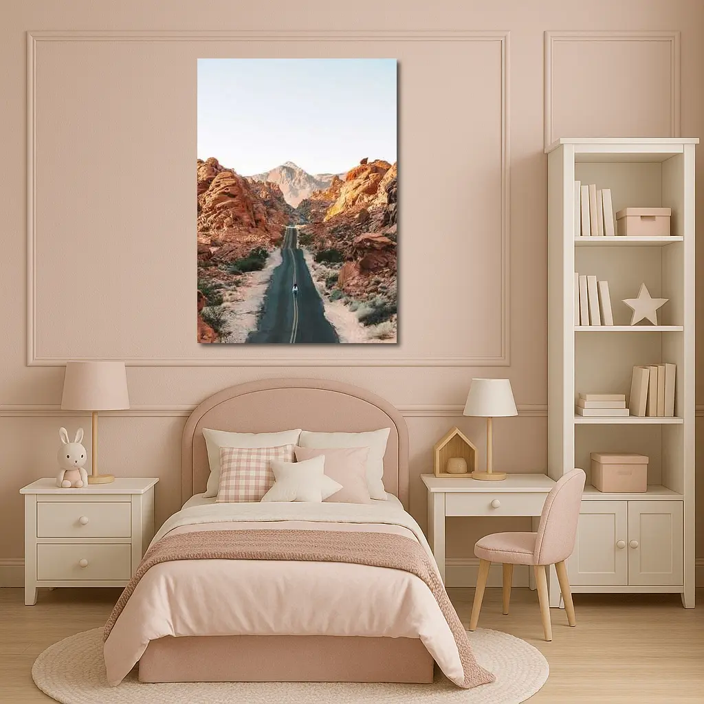 Desert Road Through Red Rock Canyon – Wall Art