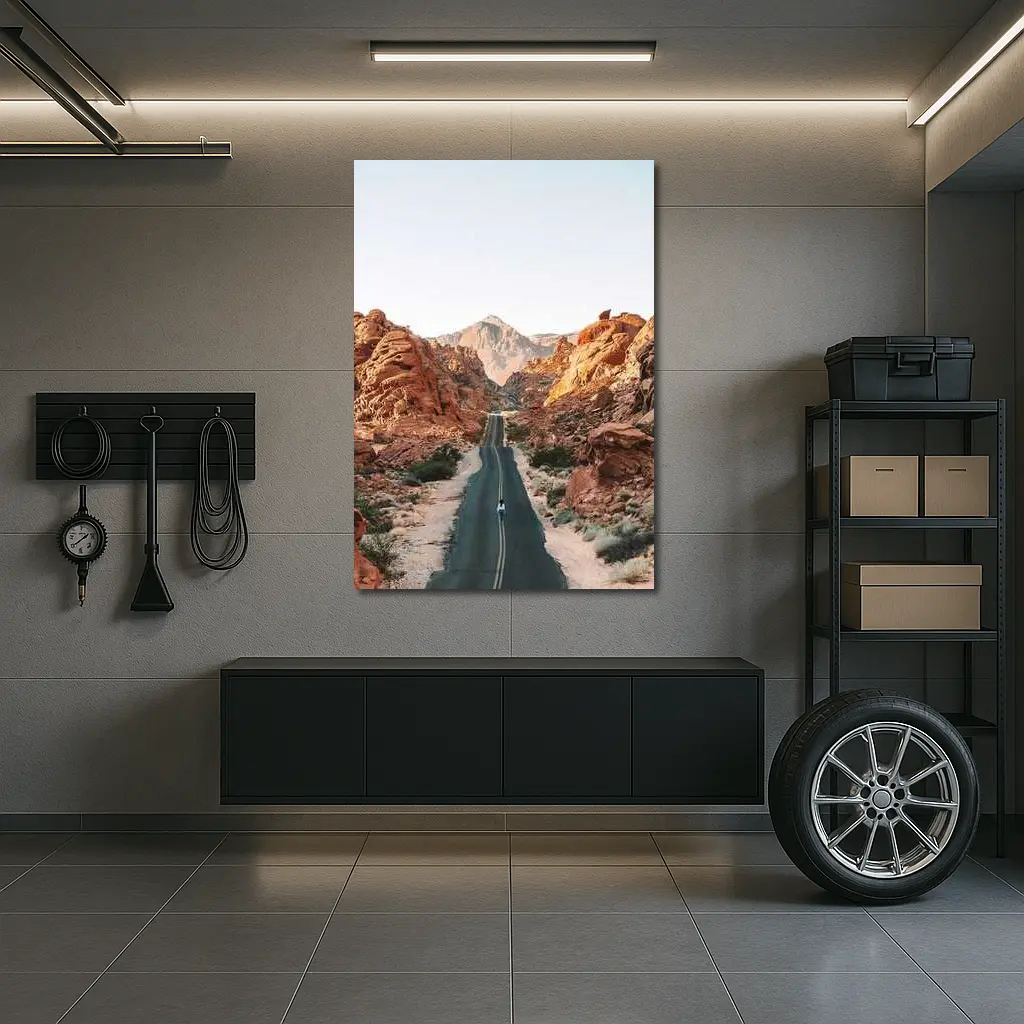 Desert Road Through Red Rock Canyon – Wall Art