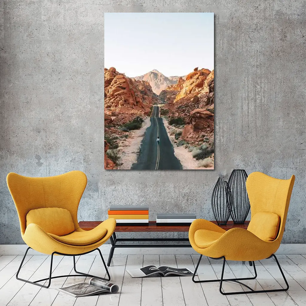 Desert Road Through Red Rock Canyon – Wall Art