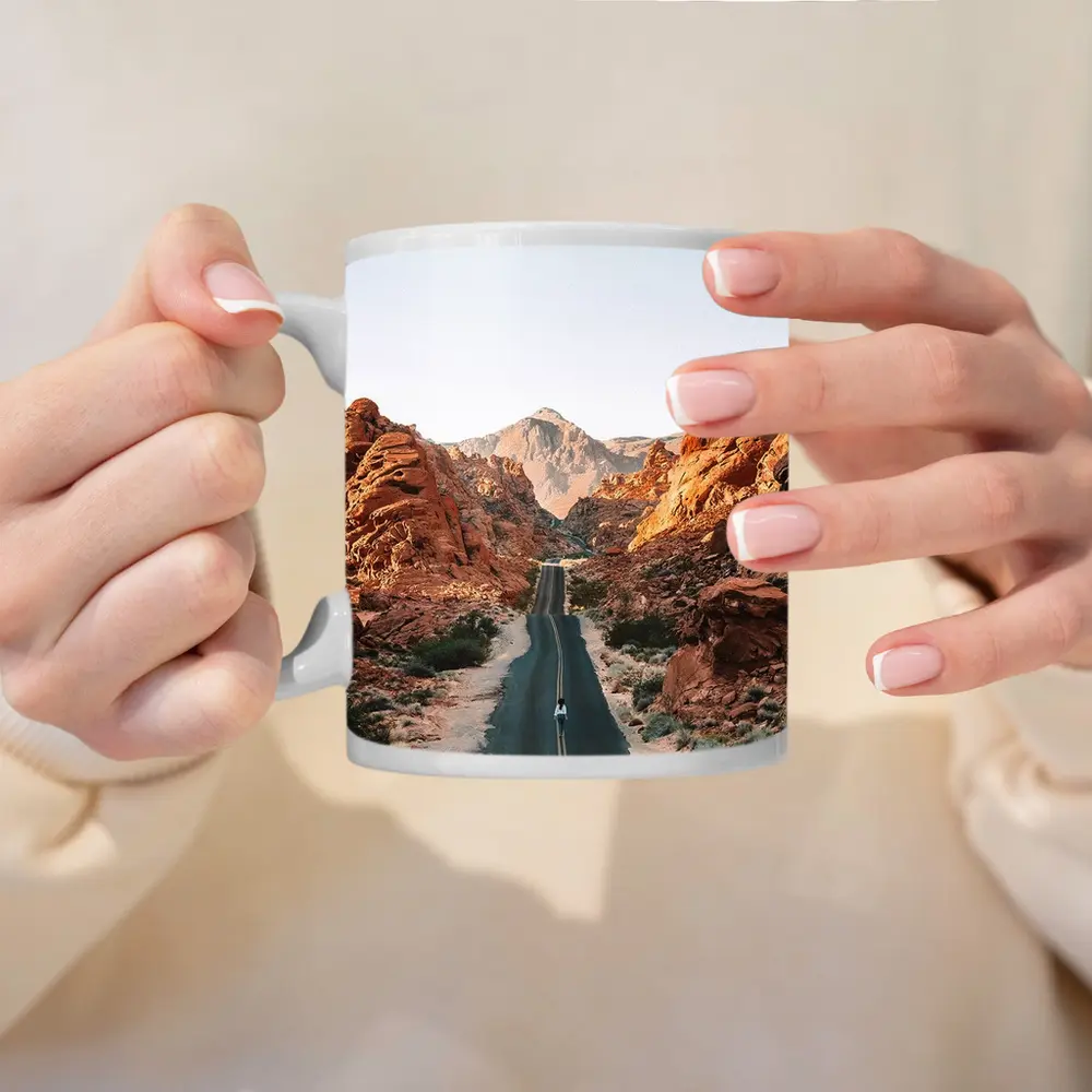 Desert Road Through Red Rock Canyon – Mugs