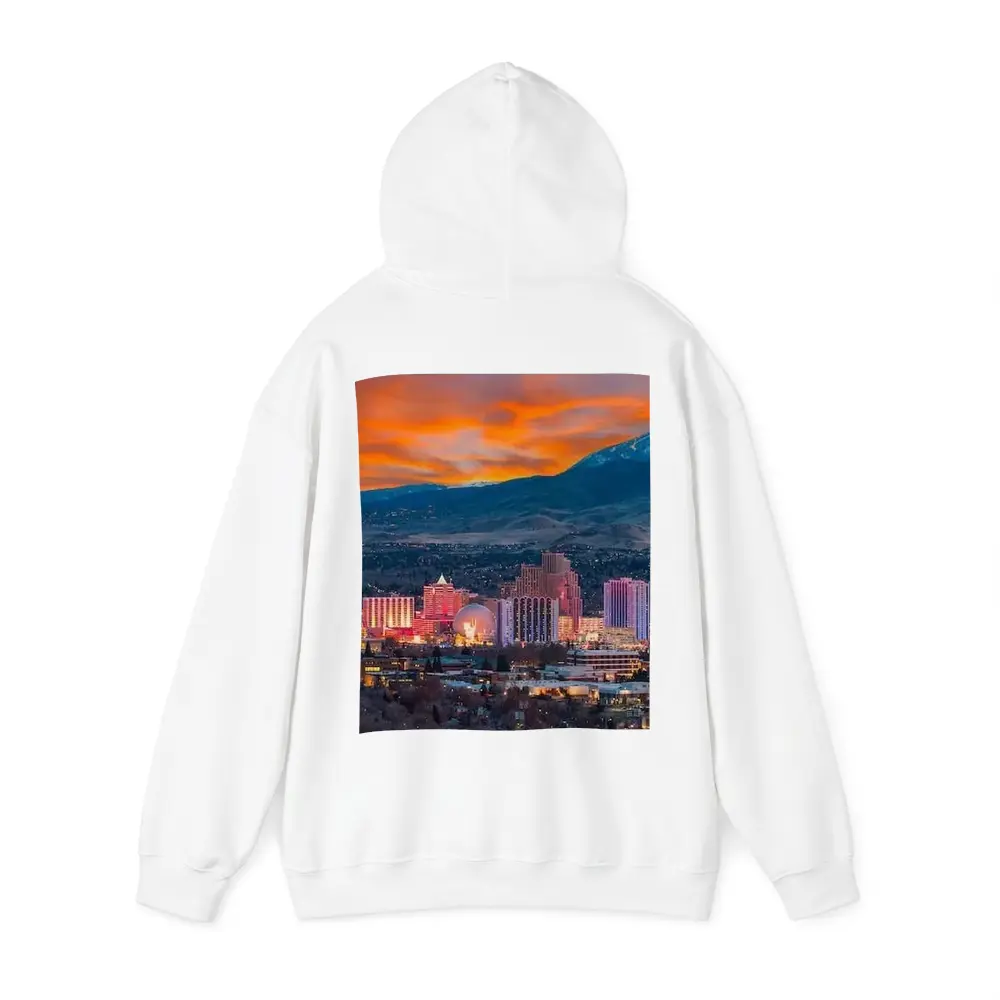 Reno Nevada Skyline Fiery Sunset Mountain – Hoodies