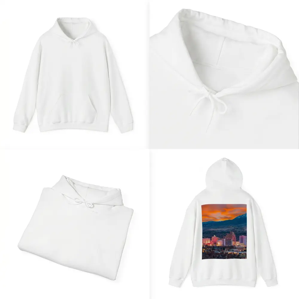 Reno Nevada Skyline Fiery Sunset Mountain – Hoodies