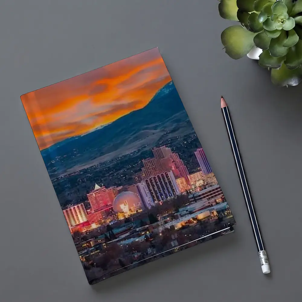 Reno Nevada Skyline Fiery Sunset Mountain – Notebooks