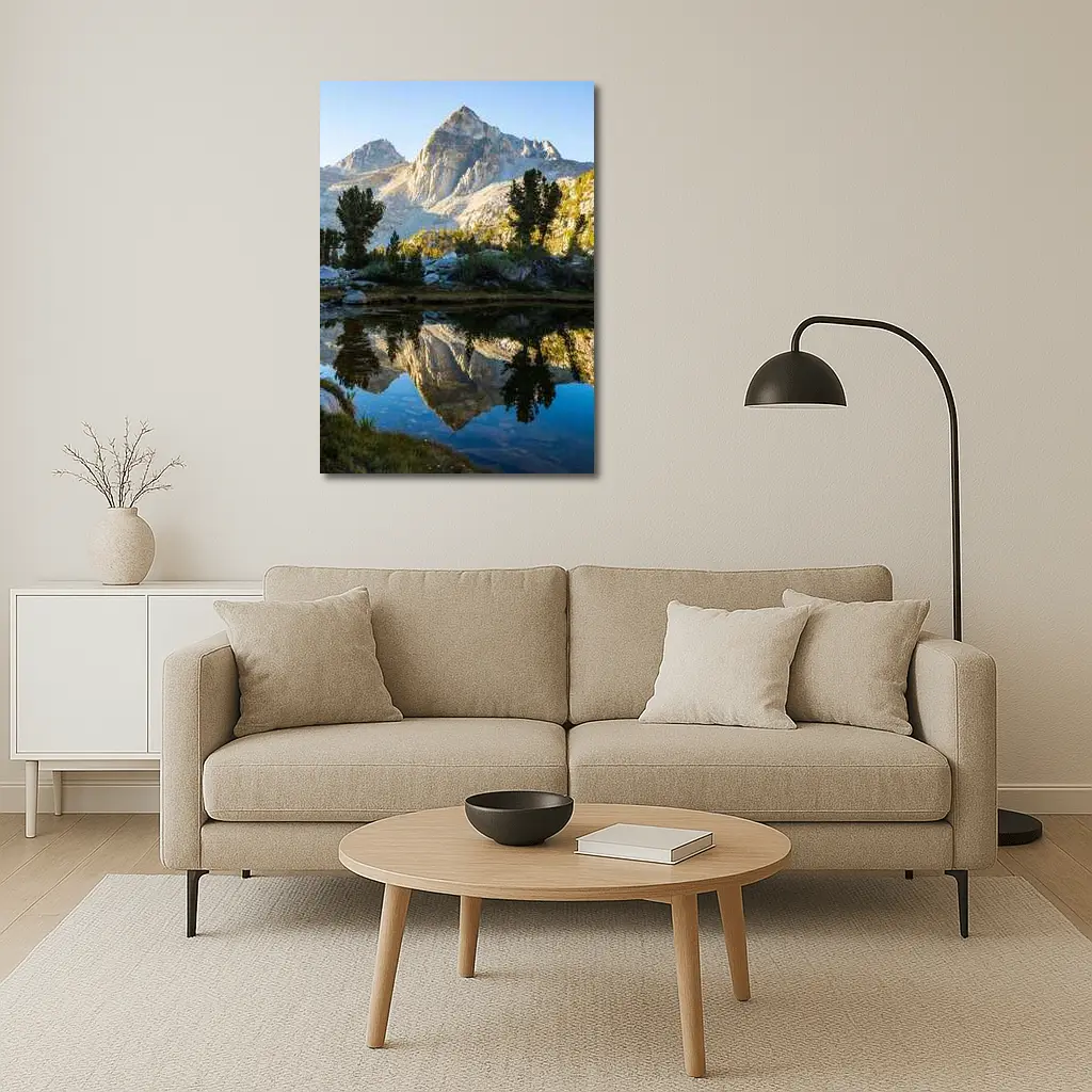 Mountain Peak Reflected in Alpine Lake – Wall Art