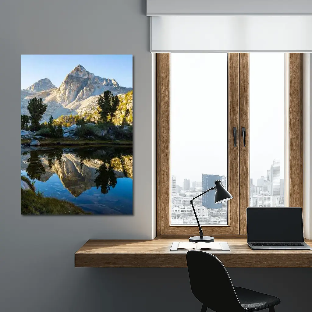 Mountain Peak Reflected in Alpine Lake – Wall Art
