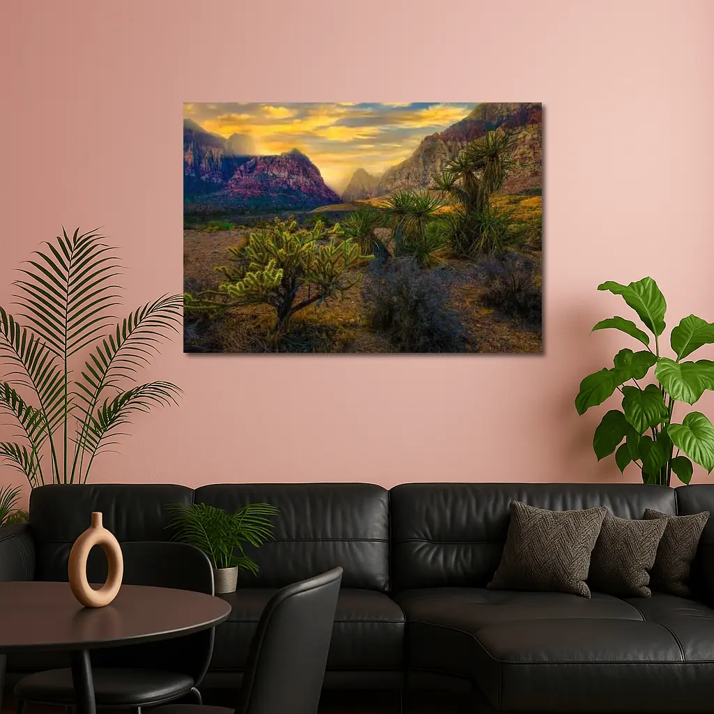Red Rock Canyon Desert Sunset Landscape – Wall Art