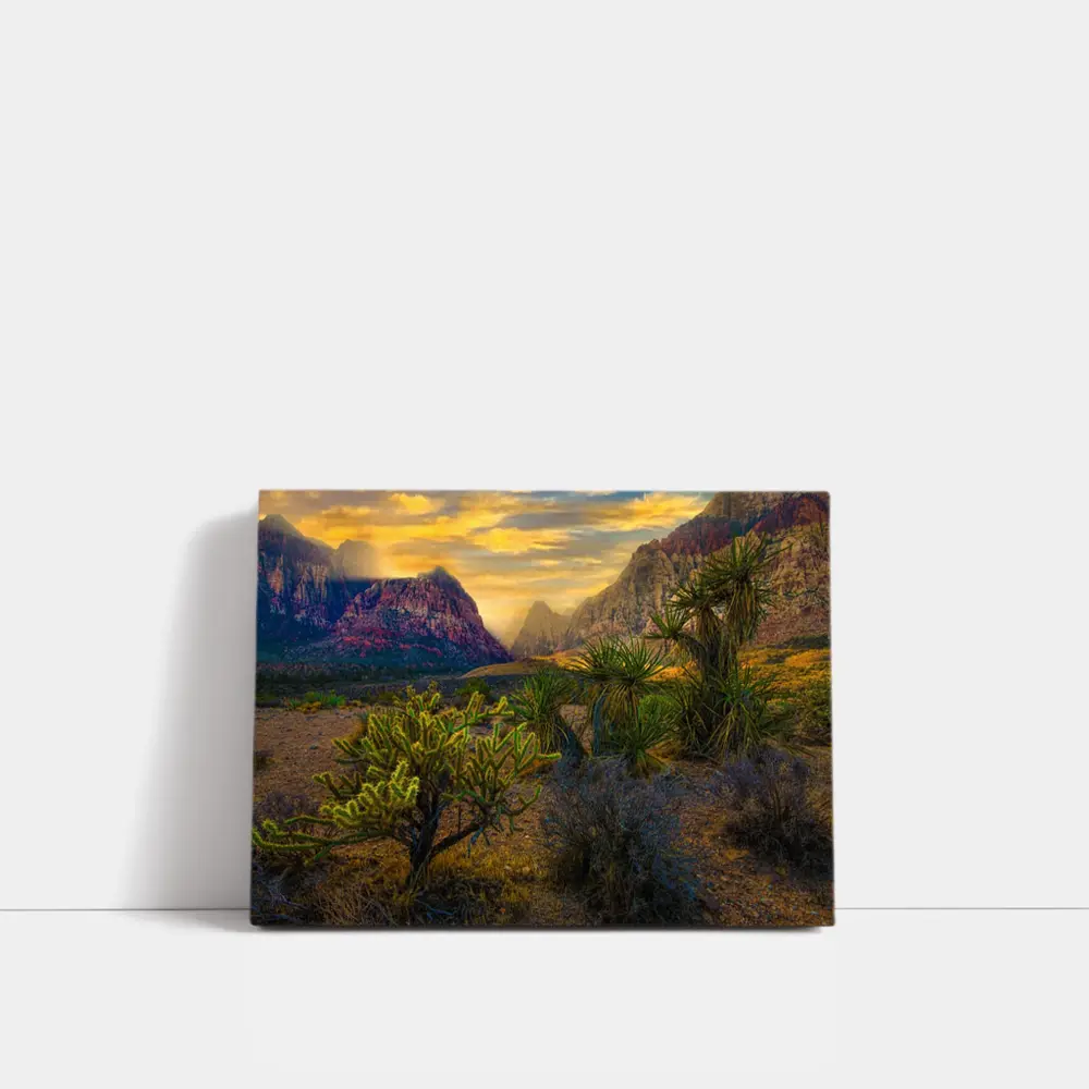Red Rock Canyon Desert Sunset Landscape – Wall Art