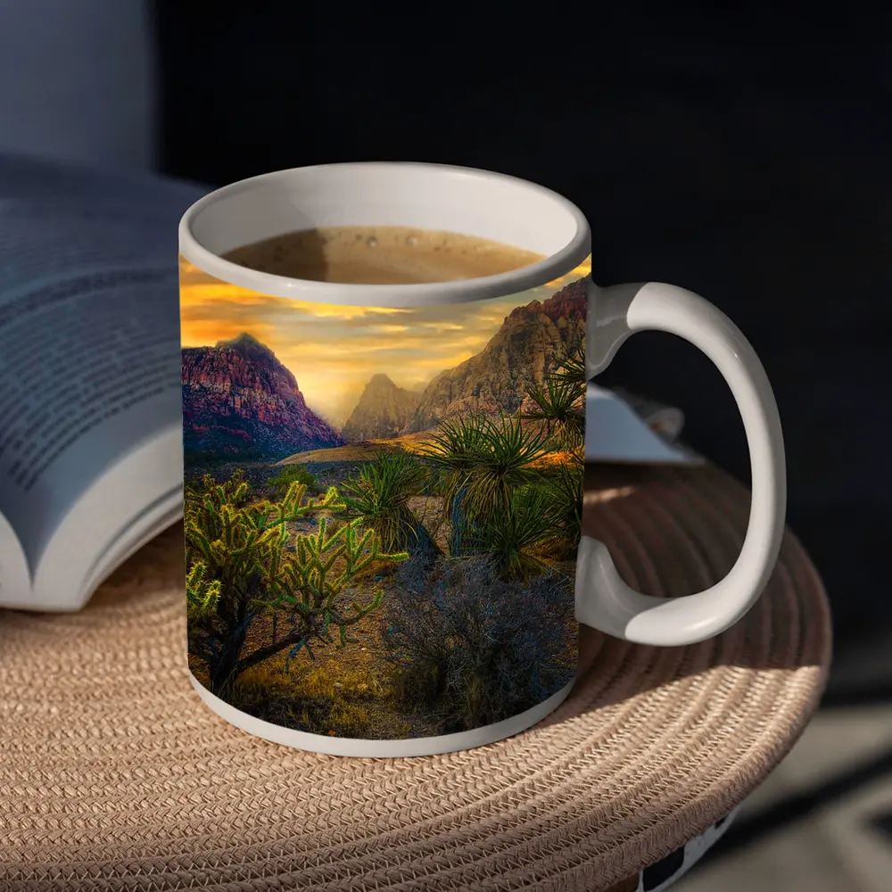 Red Rock Canyon Desert Sunset Landscape – Mugs