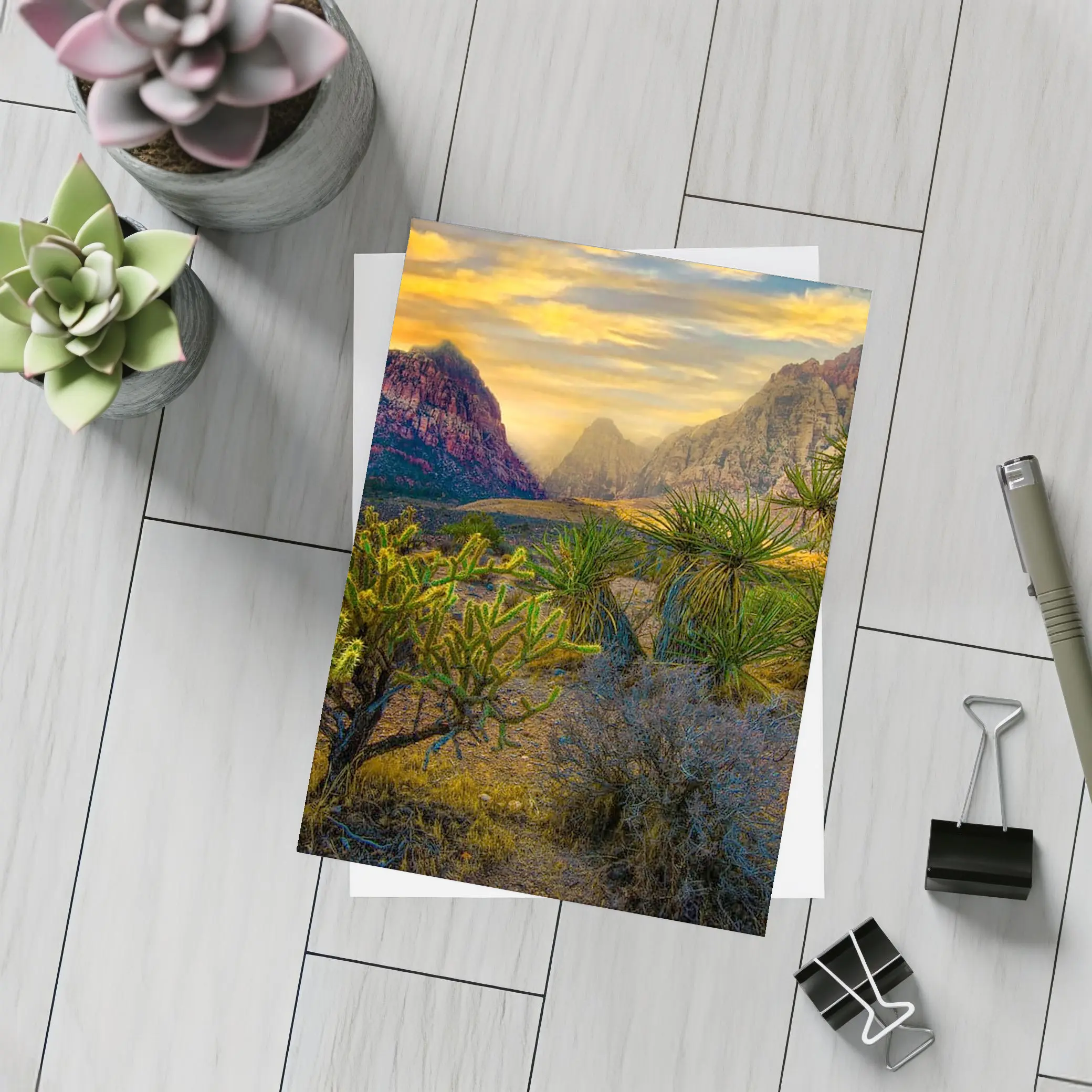 Red Rock Canyon Desert Sunset Landscape – Postcards