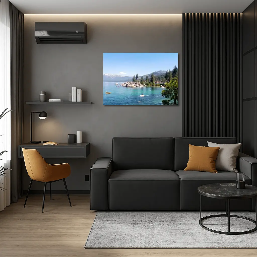 Lake Tahoe Clear Water Mountains Pine Trees – Wall Art