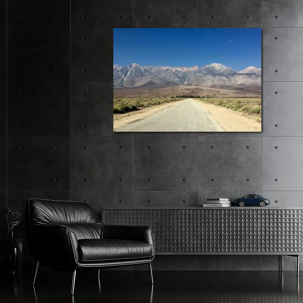 Desert Road Leading To Sierra Nevada Mountains – Wall Art