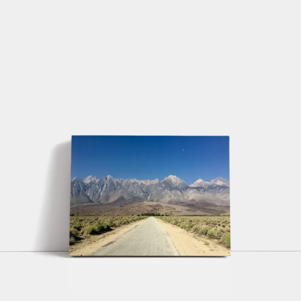 Desert Road Leading To Sierra Nevada Mountains – Wall Art