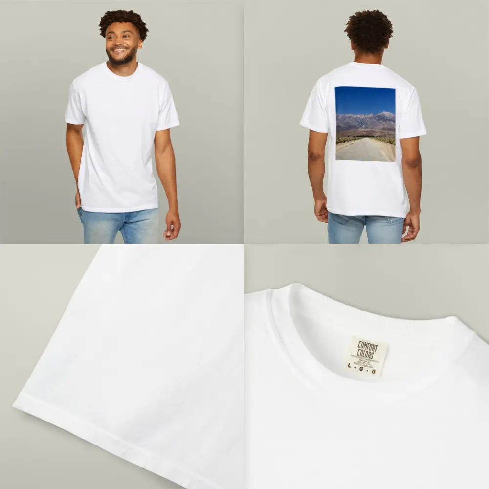 Desert Road Leading To Sierra Nevada Mountains – T-Shirts