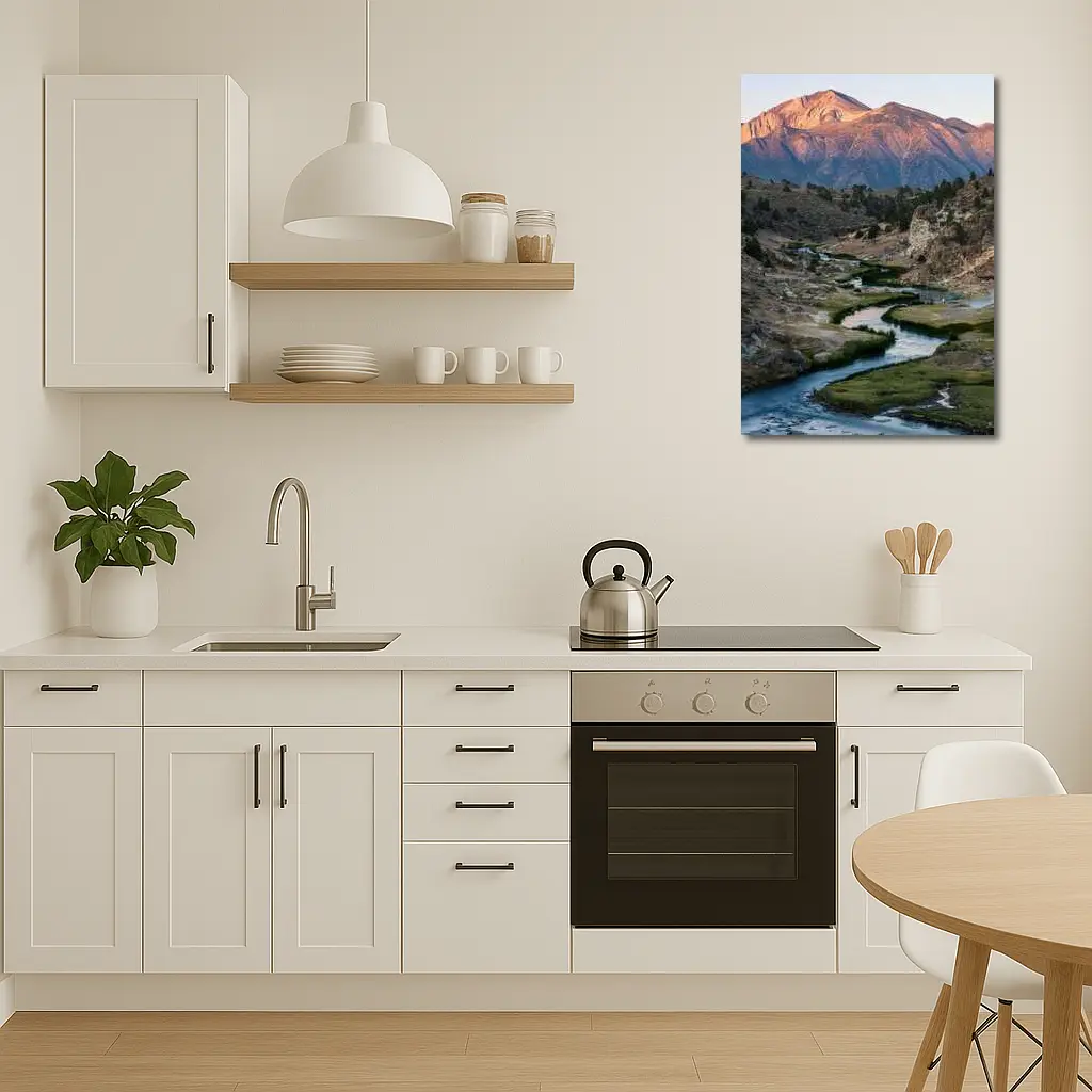 Winding River Valley Mountain Sunrise Landscape – Wall Art