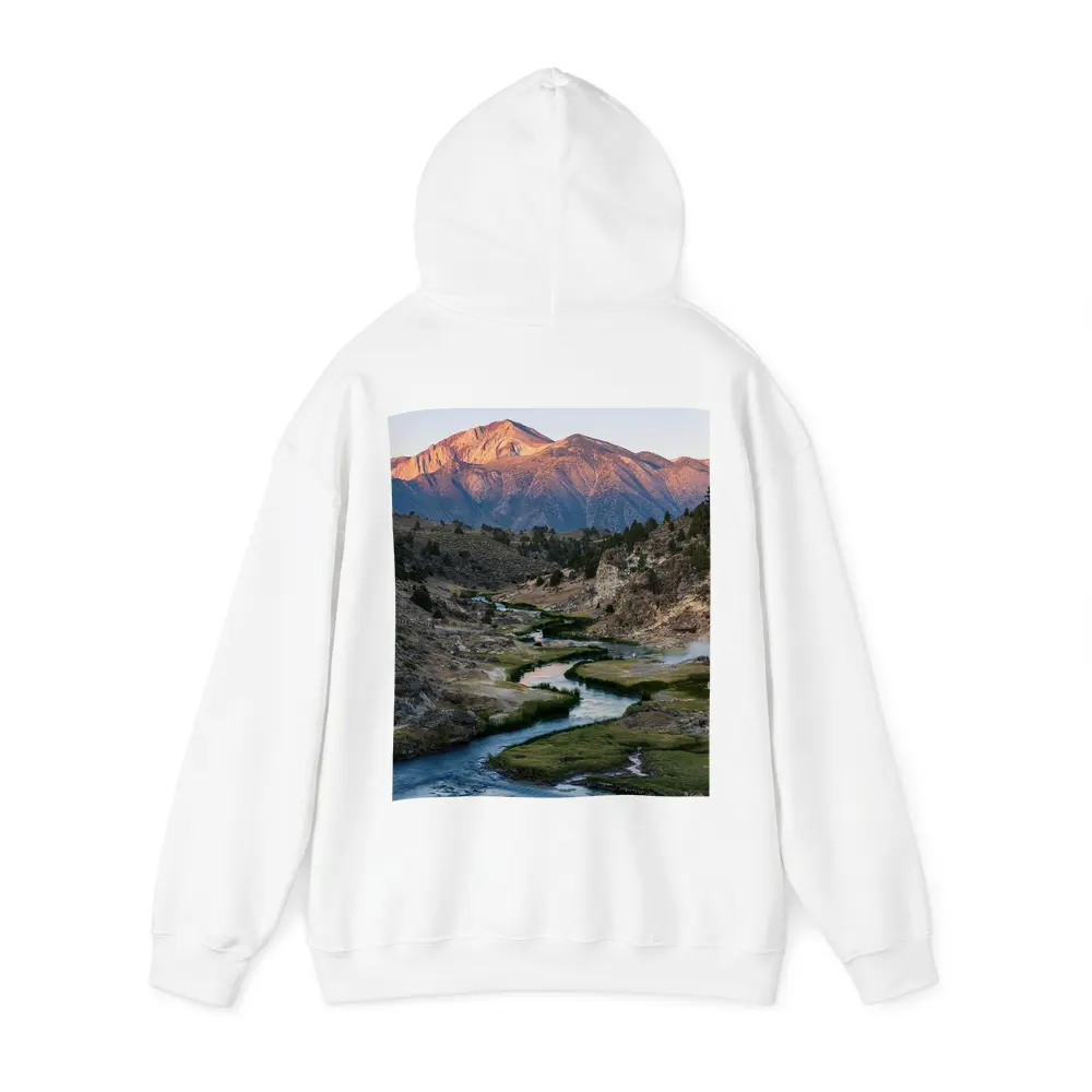 Winding River Valley Mountain Sunrise Landscape – Hoodies