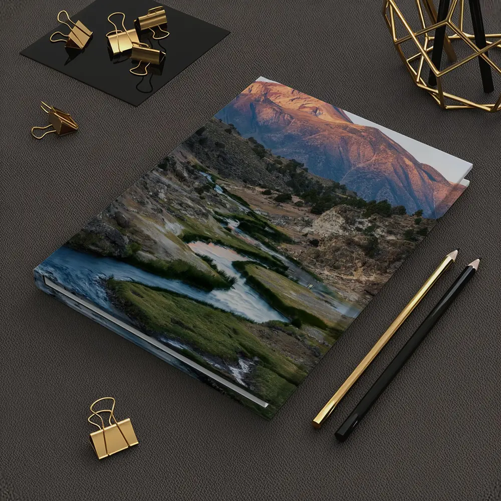 Winding River Valley Mountain Sunrise Landscape – Notebooks