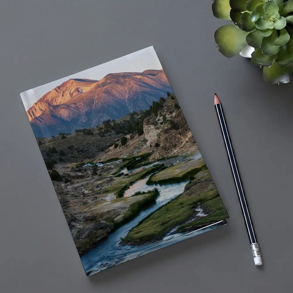 Winding River Valley Mountain Sunrise Landscape – Notebooks