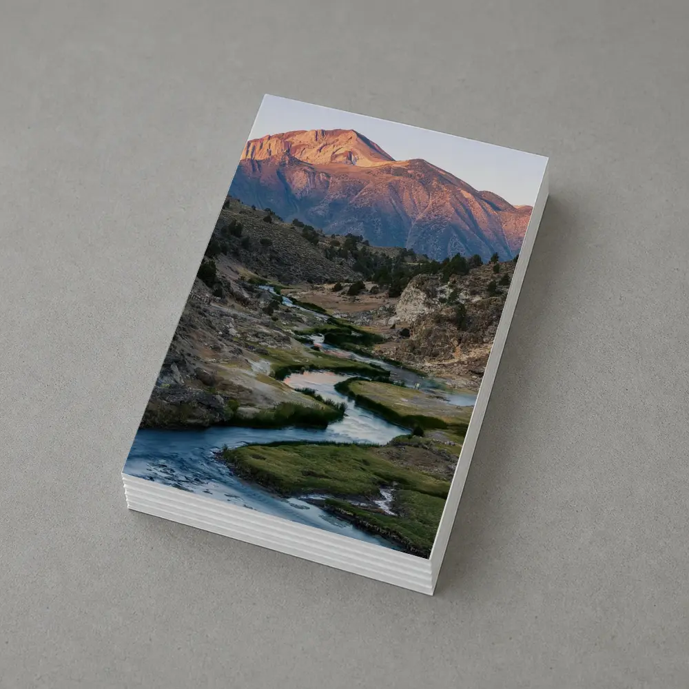 Winding River Valley Mountain Sunrise Landscape – Postcards