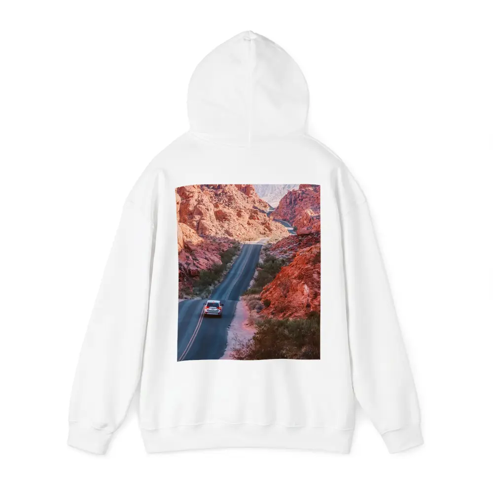 SUV Driving Through Red Rock Canyon Road – Hoodies