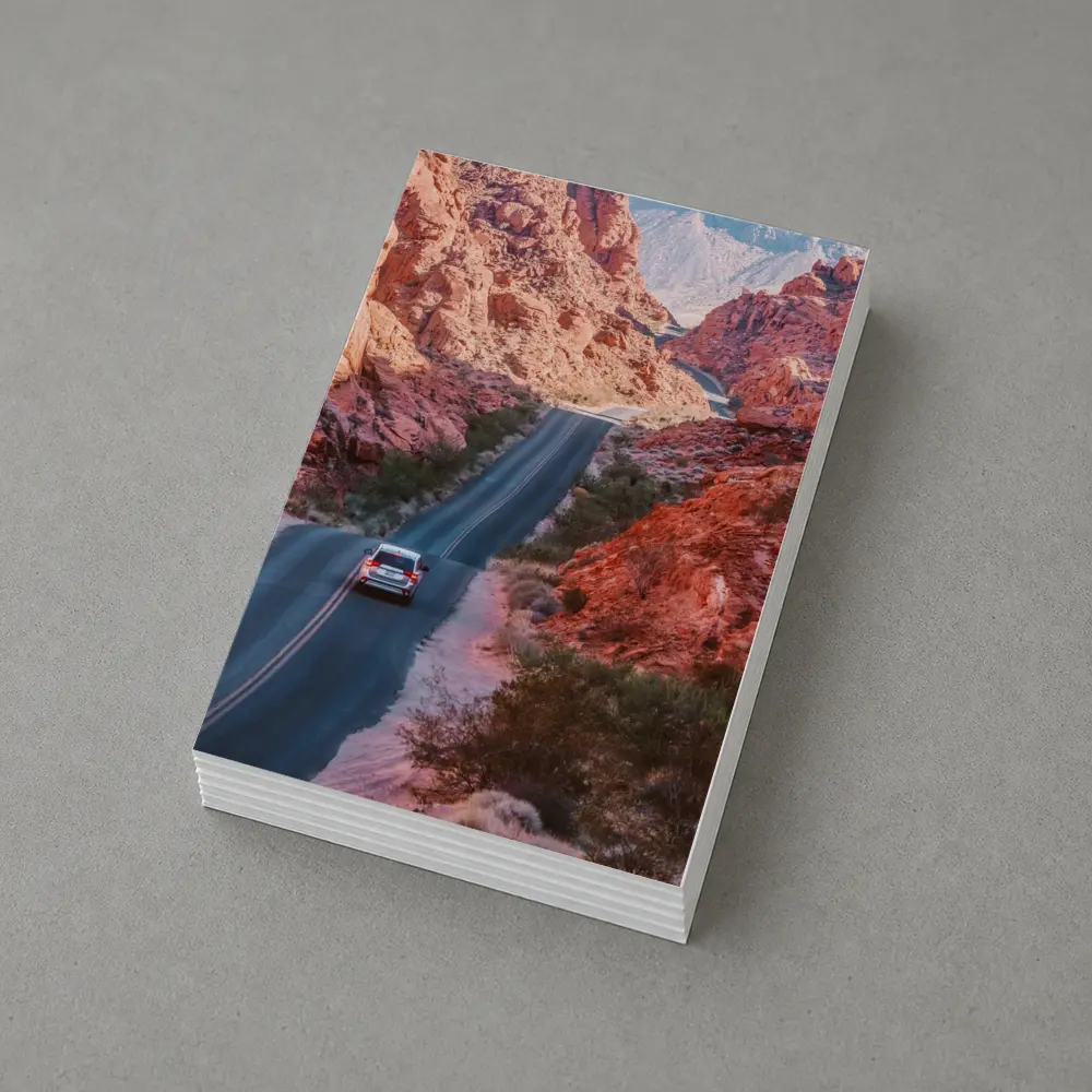 SUV Driving Through Red Rock Canyon Road – Postcards