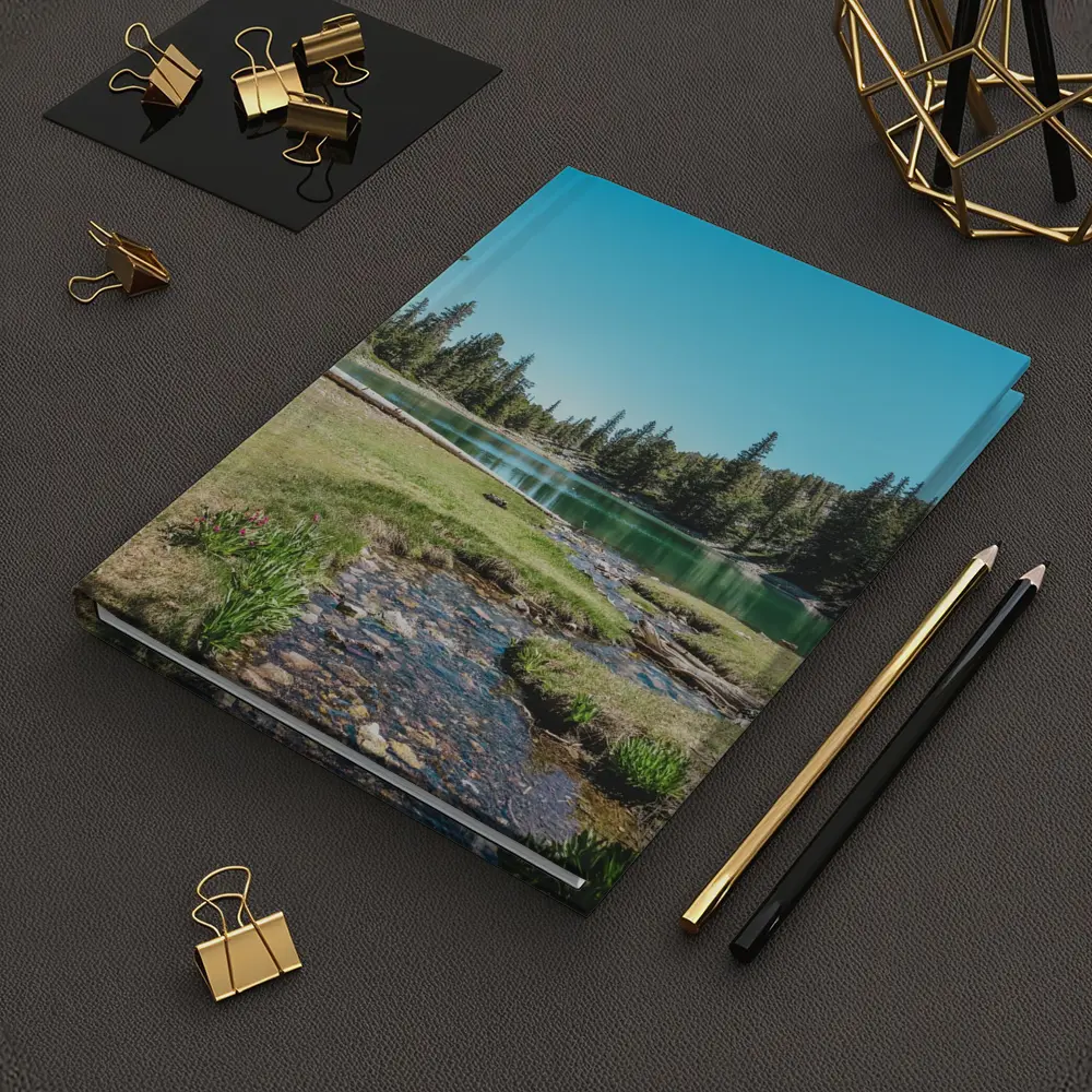 Alpine Lake Stream Pine Forest Clear Sky – Notebooks
