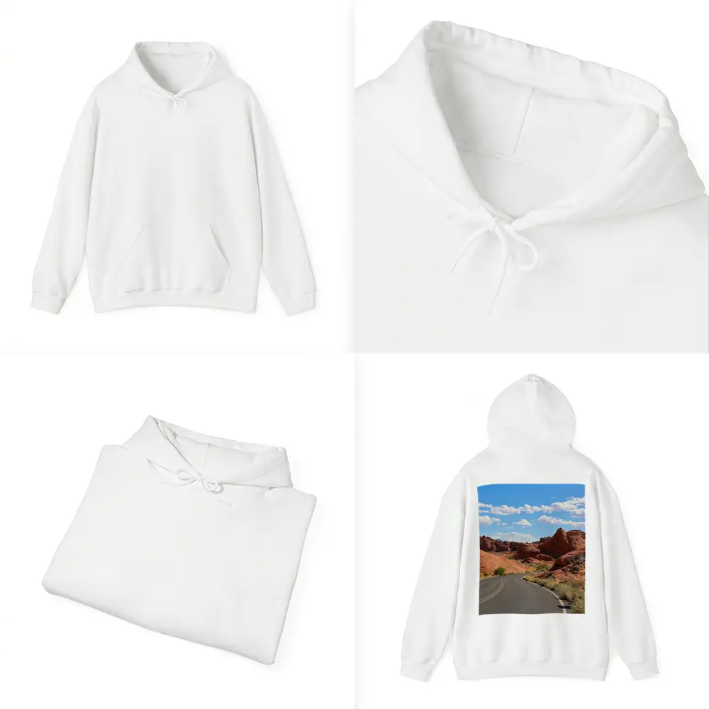 Red Rock Canyon Desert Road Blue Sky – Hoodies