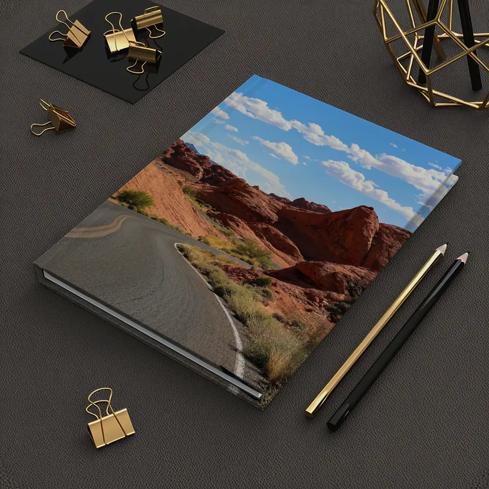 Red Rock Canyon Desert Road Blue Sky – Notebooks