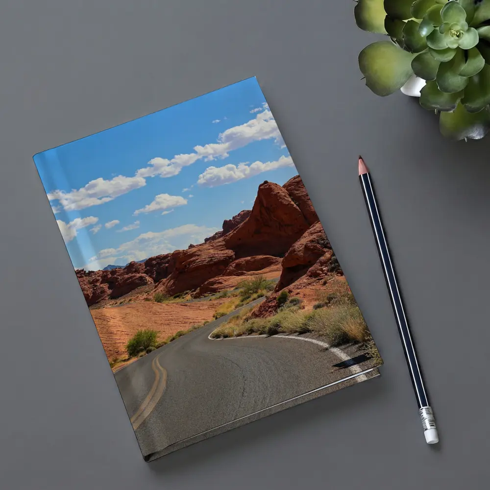 Red Rock Canyon Desert Road Blue Sky – Notebooks