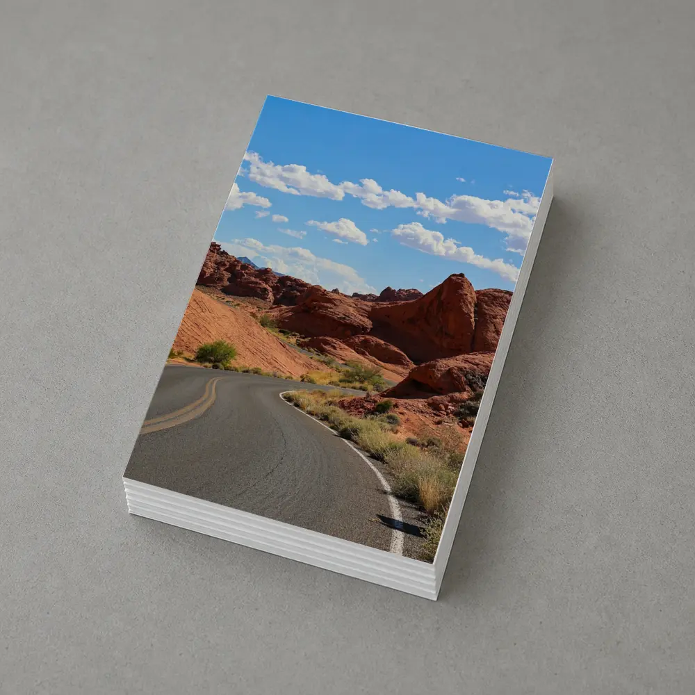 Red Rock Canyon Desert Road Blue Sky – Postcards