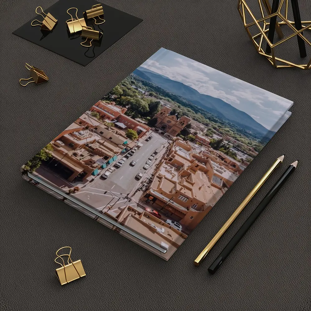 Santa Fe Cathedral Aerial View Mountains – Notebooks