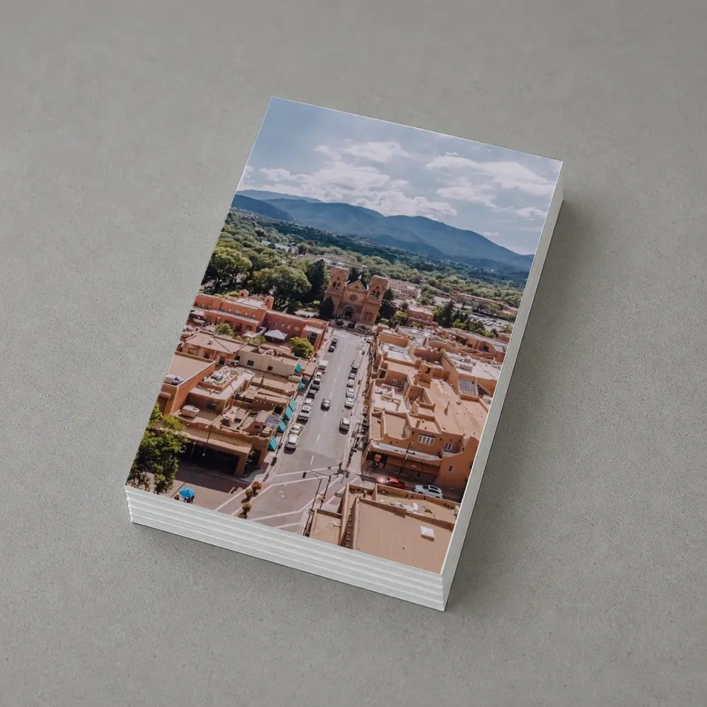 Santa Fe Cathedral Aerial View Mountains – Postcards