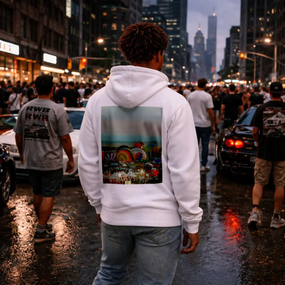 Hot Air Balloons Festival Desert Sunset Sky – Hoodies