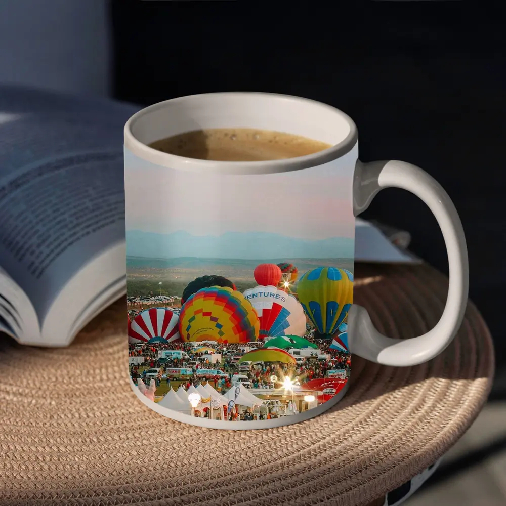 Hot Air Balloons Festival Desert Sunset Sky – Mugs