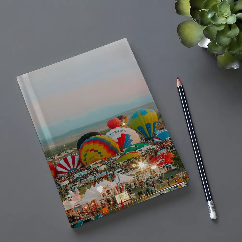 Hot Air Balloons Festival Desert Sunset Sky – Notebooks