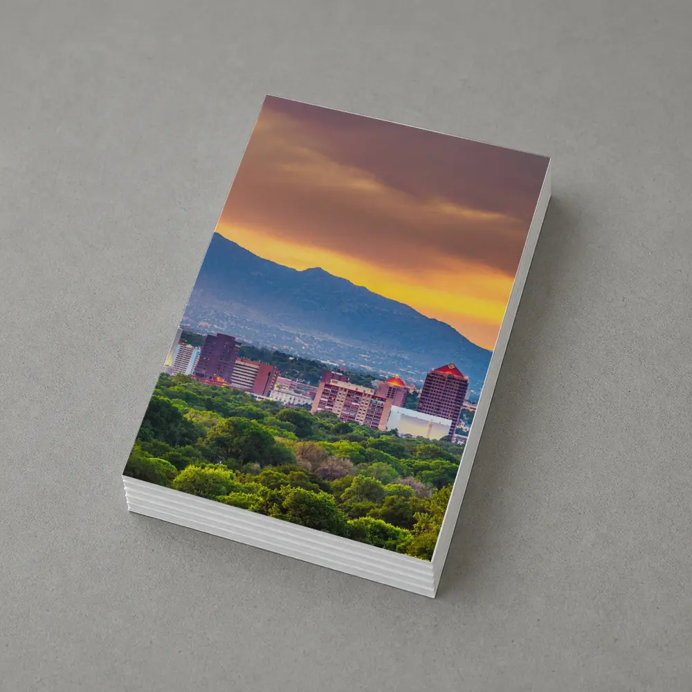 Albuquerque Skyline Sunset Mountain Background – Postcards