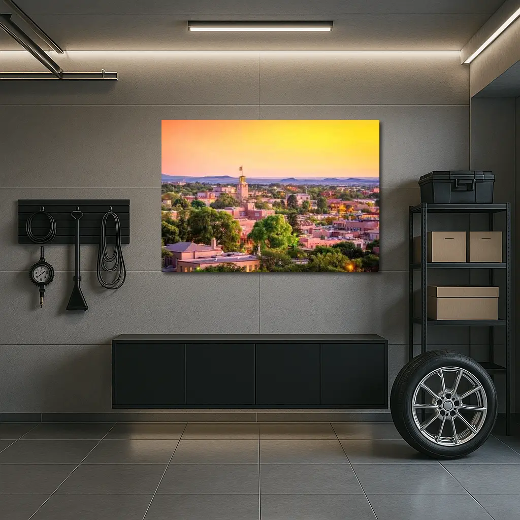 Santa Fe New Mexico Skyline Sunset View – Wall Art