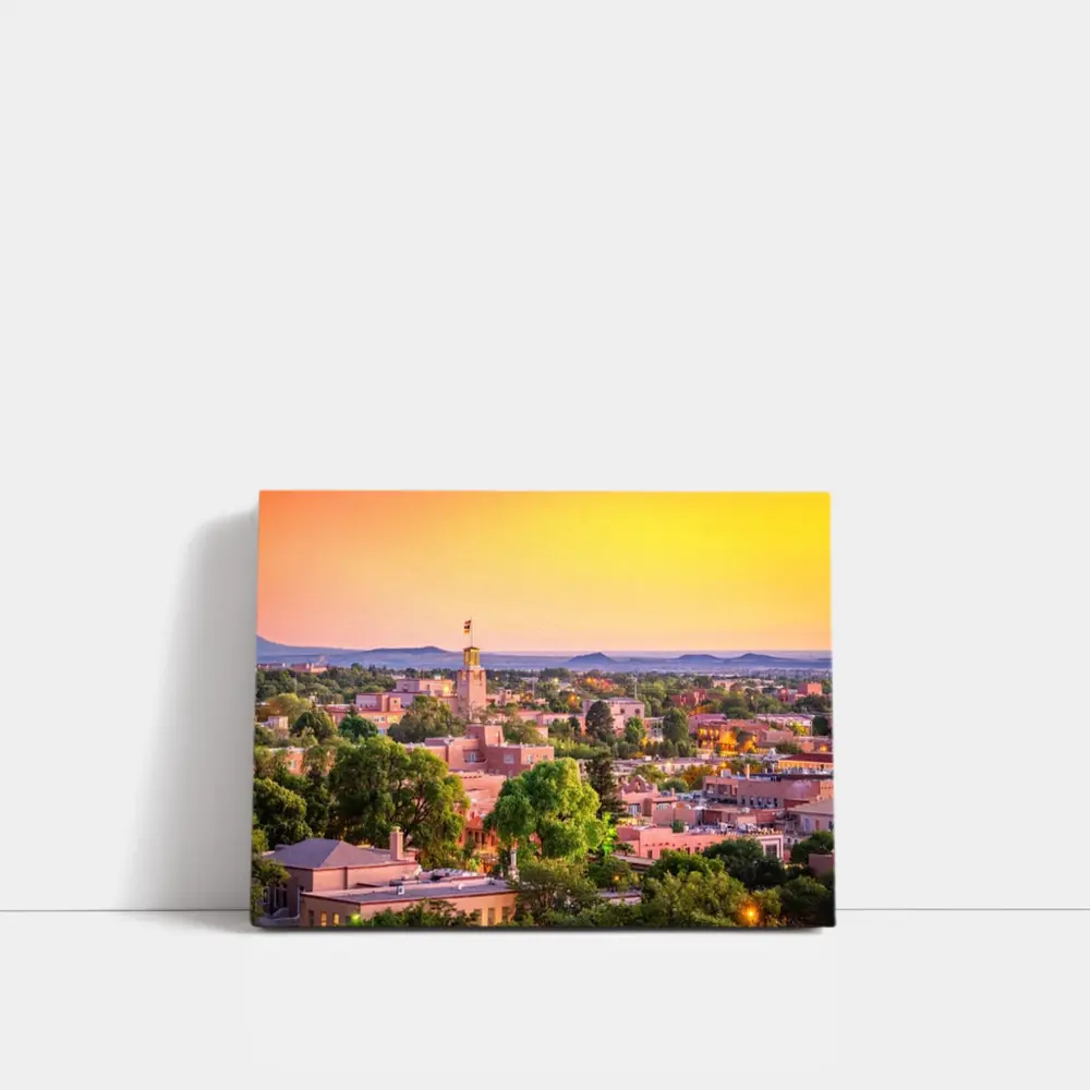 Santa Fe New Mexico Skyline Sunset View – Wall Art