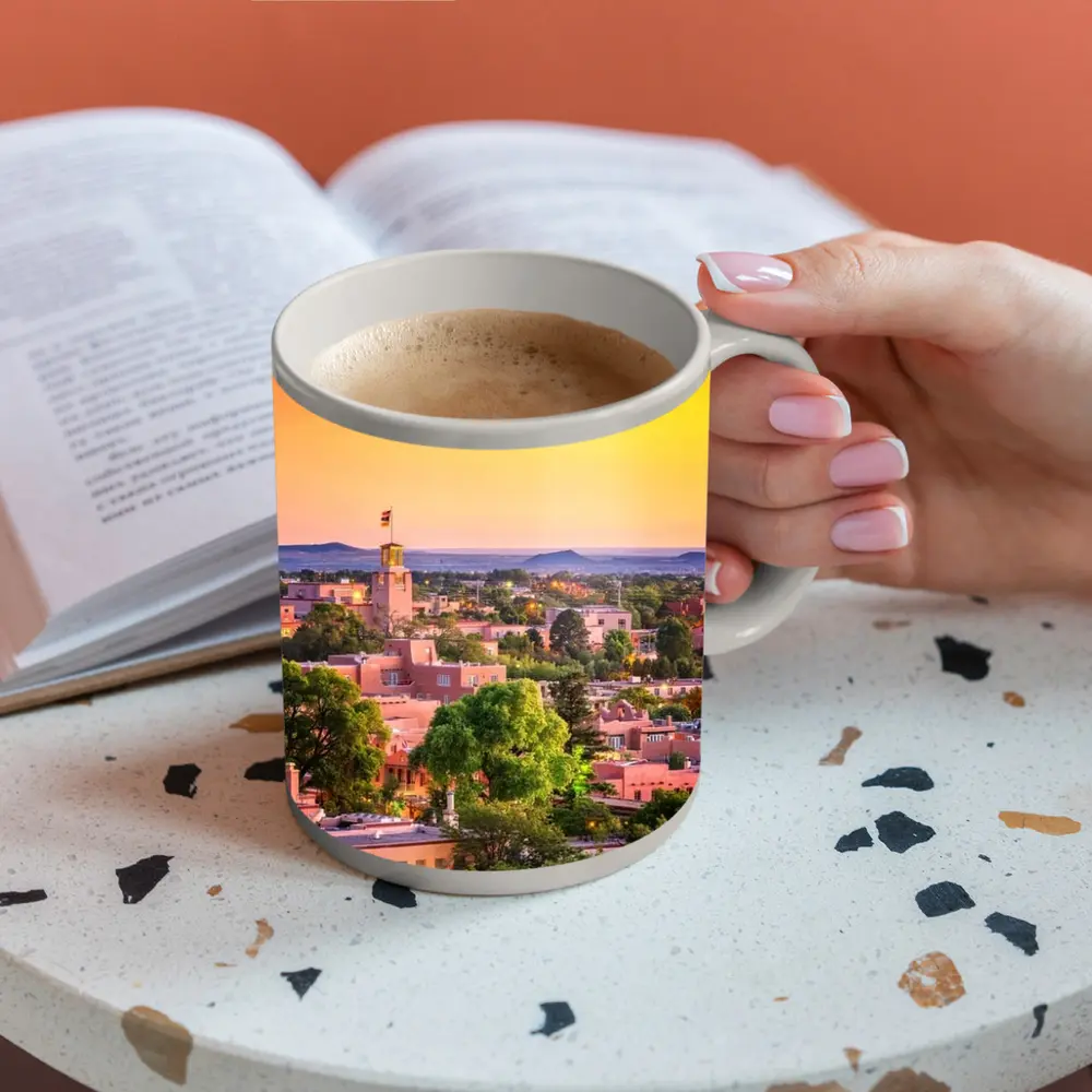 Santa Fe New Mexico Skyline Sunset View – Mugs