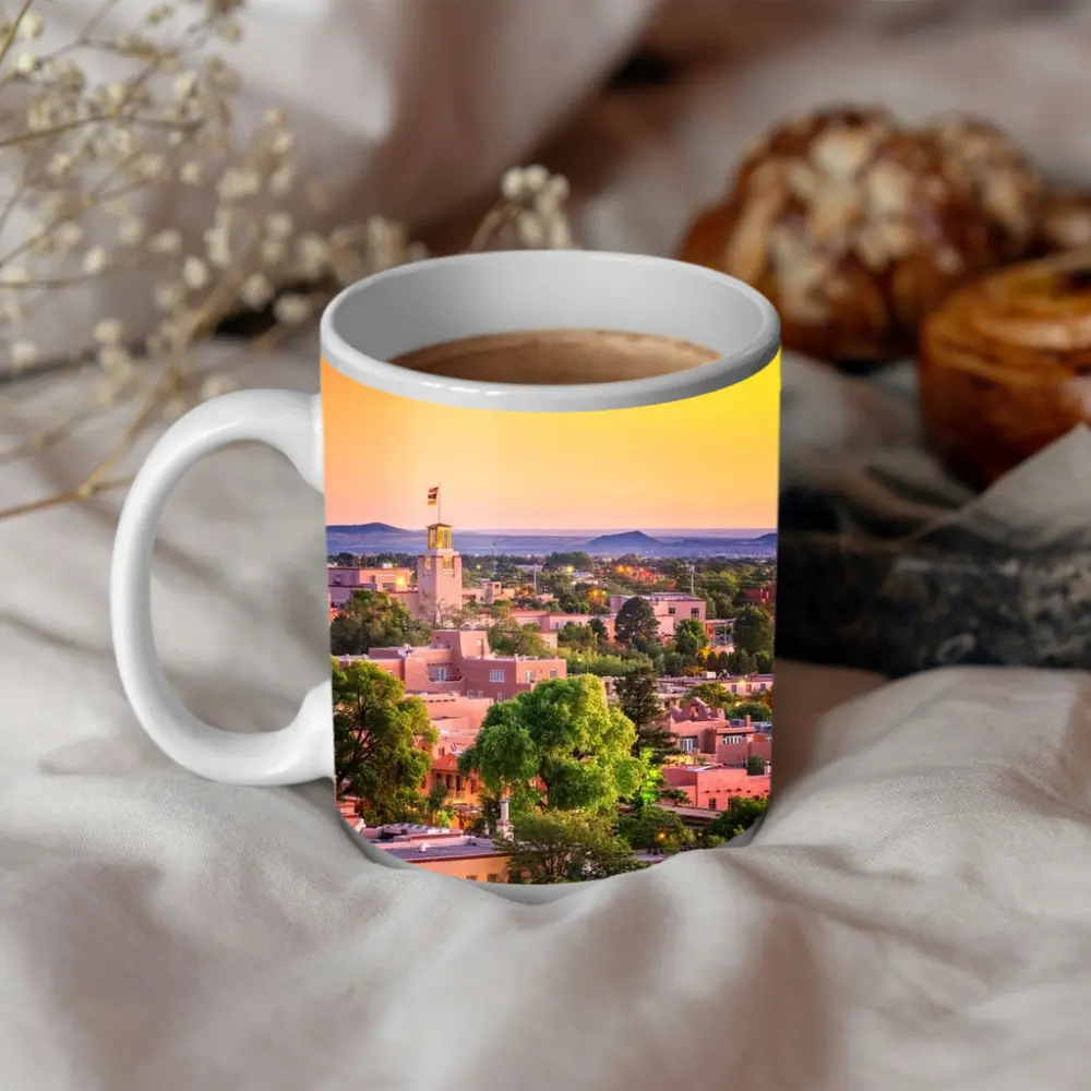 Santa Fe New Mexico Skyline Sunset View – Mugs
