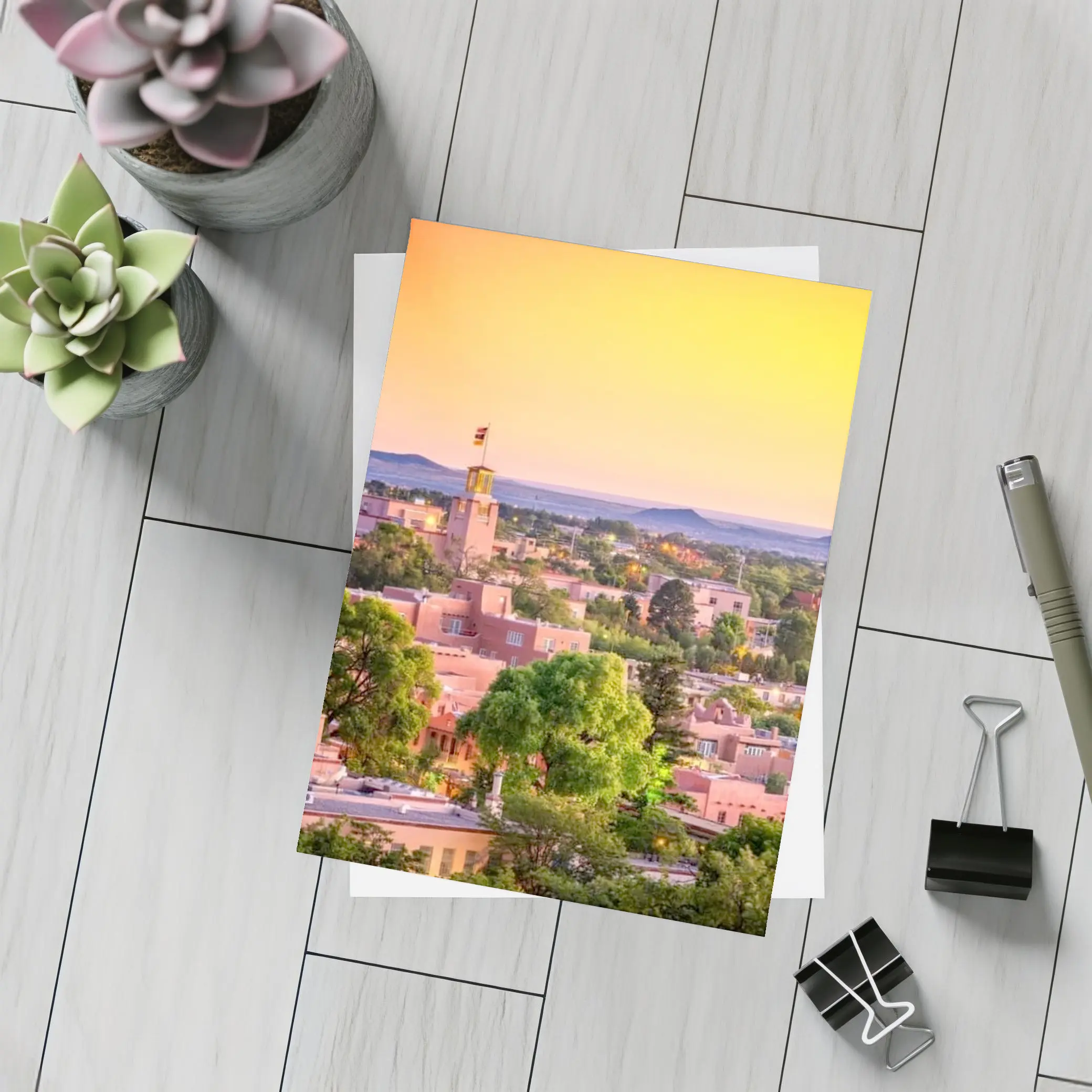 Santa Fe New Mexico Skyline Sunset View – Postcards
