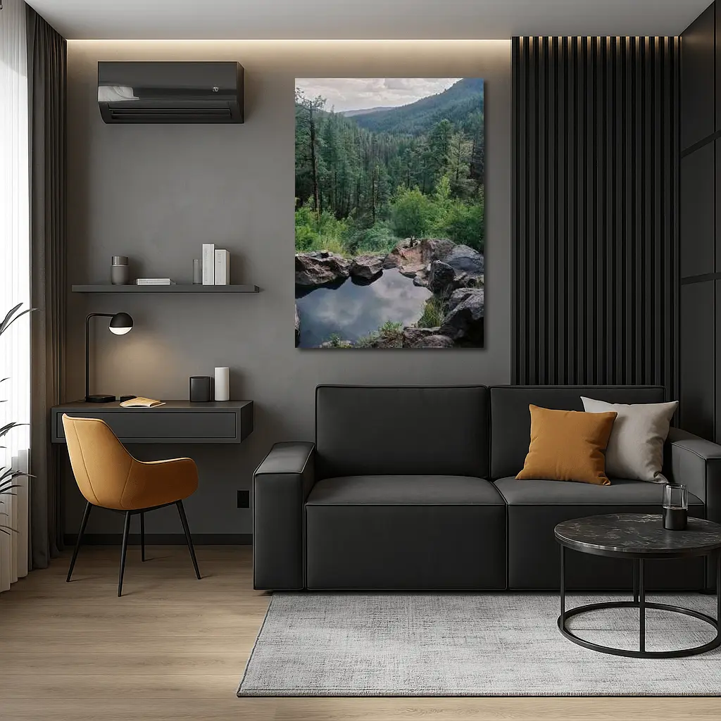 Natural Hot Spring Forest Mountain Valley View – Wall Art