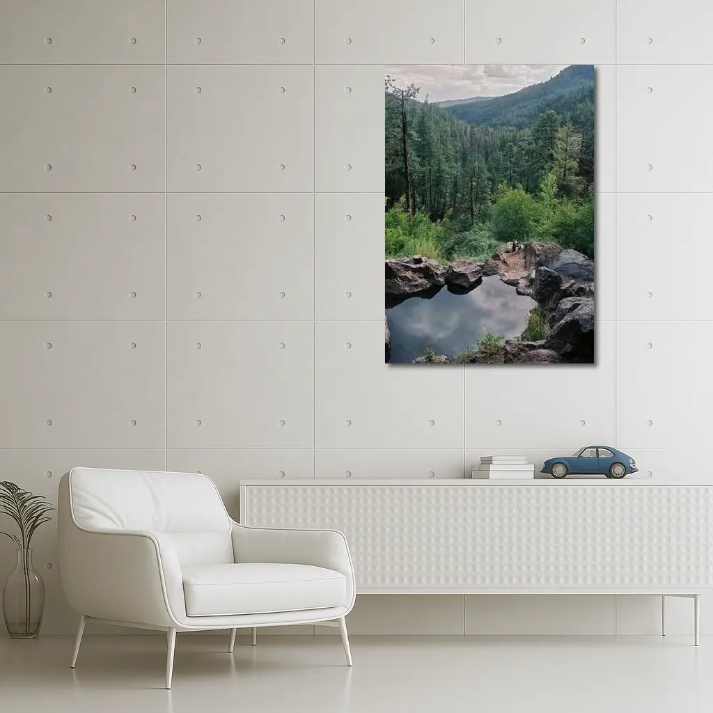 Natural Hot Spring Forest Mountain Valley View – Wall Art