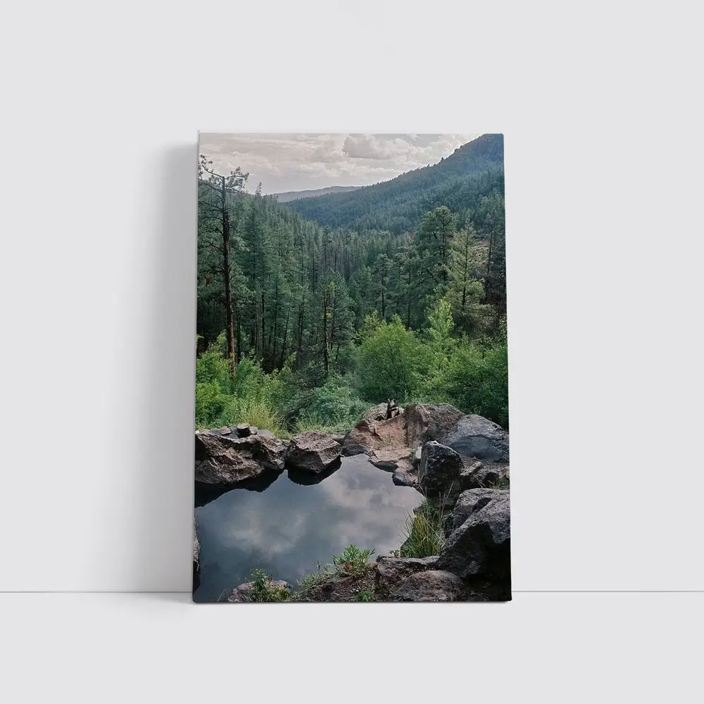 Natural Hot Spring Forest Mountain Valley View – Wall Art
