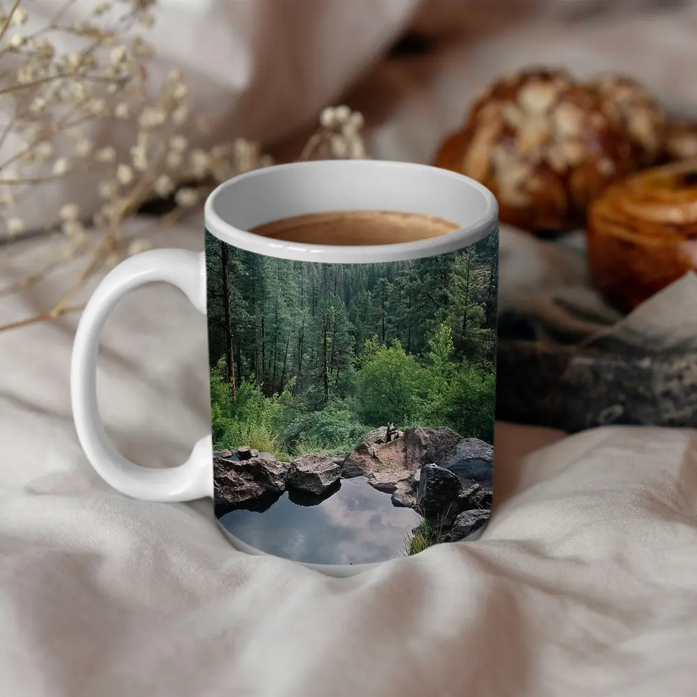 Natural Hot Spring Forest Mountain Valley View – Mugs